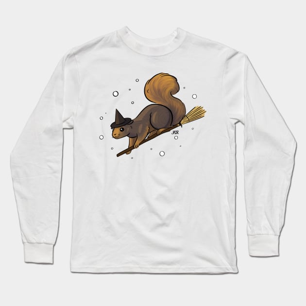 Squirrel Witch Long Sleeve T-Shirt by jastinamor